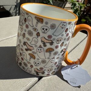 Halloween Ghost Skate Bella Ceramic Coffee Mug orange Handle 10 strawberry lane